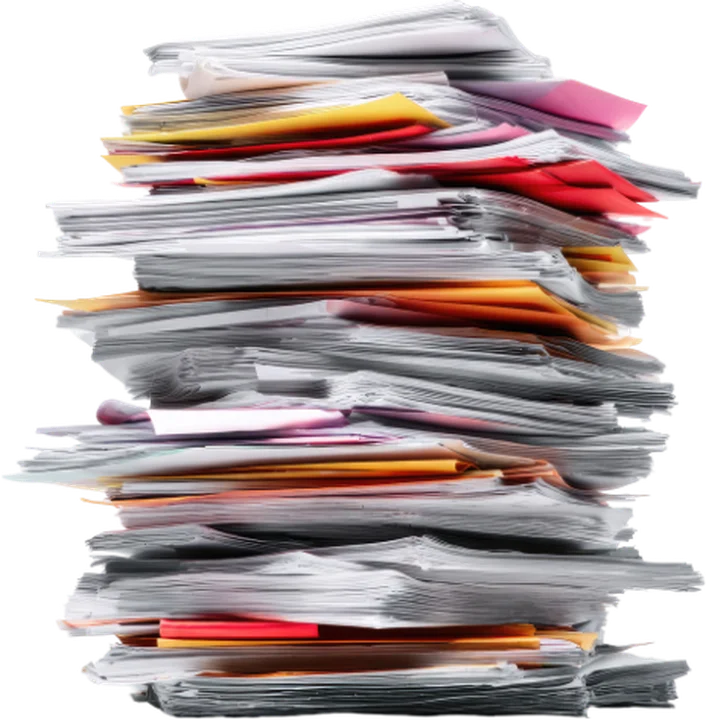 Documentos soltos antes da organiza&ccedil;&atilde;o